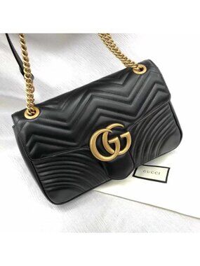 NEW GUCCI GG Marmont Gmall Matelasse Shoulder Bag size 26x15x7cm